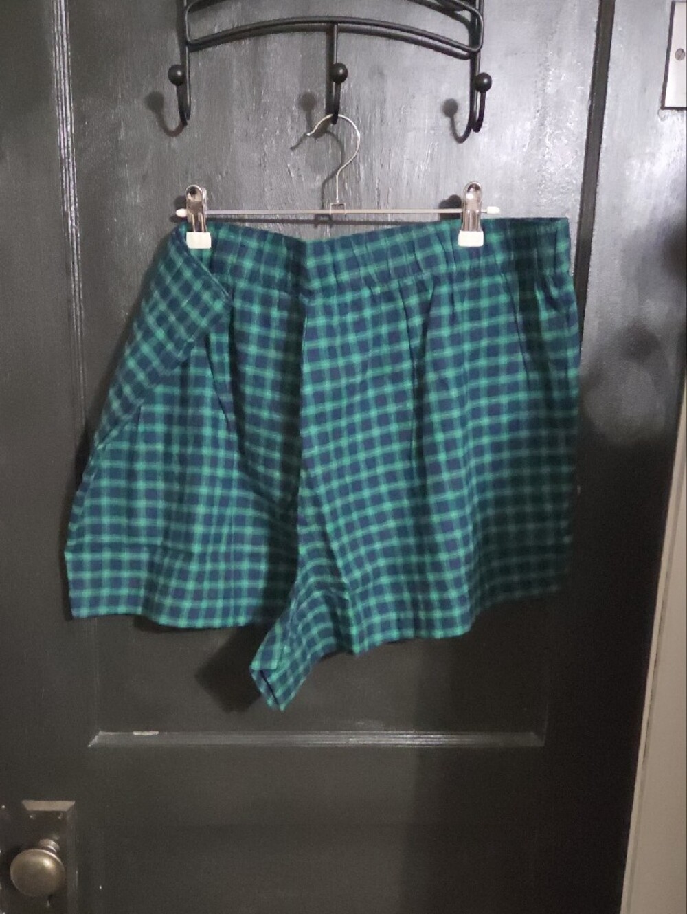Auden Teal and Dark Green Plaid Button-Up Pajama Set - Picture 10 of 11